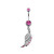 Rose CZ Wing Belly Rings