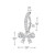 14G CNG CZ Dangle Ribbon Belly Ring