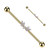 PVD Gold Marquise CZ Wings Industrial Barbell