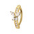 PVD Gold CZ Opal Butterfly Hinged Belly Rings