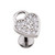 Surgical Steel Push In Threadless Heart CZ Flat Back Studs