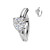 Surgical Steel Heart CZ Hinged Belly Ring