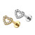 CZ Heart Flat Back Labret Studs