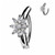 Surgical Steel Marquise Flower CZ Belly Rings