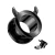 Surgical Steel PVD Black Devil Horn Double Flare Screw Fit Ear Plugs Gauges