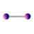 Blue Pink Rubber Ball Straight Barbell Piercing