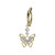 PVD Gold Marquise CZ Butterfly Dangle Clicker Belly Ring