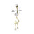 14G Crescent Moon Star Paved CZ Belly Button Rings