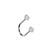Titanium Threadless Push In CZ U Hoops Earrings