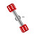 10G Red Dice Straight Barbell Piercing