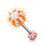 Tongue Barbell Orange Candy Stripe Silicone Spikey Ball