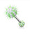 Tongue Barbell Green Candy Stripe Silicone Spikey Ball