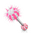 Tongue Barbell Pink Candy Stripe Silicone Spikey Ball