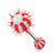 Tongue Barbell Red Candy Stripe Silicone Spikey Ball