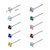 20G Prong CZ Bendable Fishtail Nose Studs