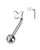 Internally Threaded CZ Ball Butterfly Vertical Hood Genital Jewelry