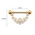 14G Bezel CZ Moon Opal Nipple Barbell Ring