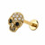 PVD Gold Skull Labret Flat Back Stud