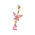 PVD Gold Butterfly Dangle Pink CZ Belly Ring