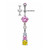14G Triple CZ Dangle Belly Button Ring Piercing 11mm