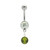 Alien Dangle CZ Belly Button Ring Piercing