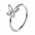 Aurora CZ Butterfly Bendable Hoop Ring
