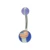 Blue Acrylic American Flag Logo Ball Belly Ring