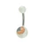 Clear Acrylic American Flag Logo Ball Belly Ring