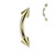 PVD Gold Spike Top Curved Barbell Piercing