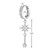 20G Starburst Double Row Paved CZ Earrings Hoop