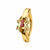 PVD Gold Red CZ Spider Clicker Belly Ring