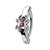 Surgical Steel Red CZ Spider Clicker Belly Ring