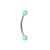 Light Blue Matte Ball Curved Barbell Piercing