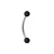Black Matte Ball Curved Barbell Piercing
