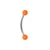 Orange Matte Ball Curved Barbell Piercing