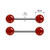 8mm Red Carnelian Stone Ball Nipple Barbell
