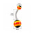 Steel Striped Acrylic Ball Belly Button Rings