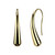 PVD Gold Teardrop Hook Earrings Piercing