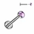 Titanium Amethyst Stone Labret Stud Piercing