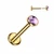 PVD Gold Amethyst Stone Labret Stud Piercing