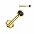 PVD Gold Black Onyx Stone Labret Stud Piercing