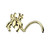 PVD Gold Spider Corkscrew Nose Ring Piercing
