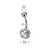 14G Titanium Prong CZ Belly Button Ring Piercing Navel Jewelry