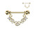 PVD Gold Filigree Heart Prong CZ Dangle Nipple Barbell