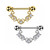 Filigree Heart Prong CZ Dangle Nipple Barbell
