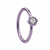 Light Purple CZ Flower Bendable Hoop Ring