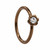 Brown CZ Flower Bendable Hoop Ring