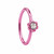 Pink CZ Flower Bendable Hoop Ring