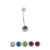 Belly Ring 18 Gauge Surgical Steel with Jewel