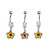 Pastel Flower CZ Dangle Belly Ring
